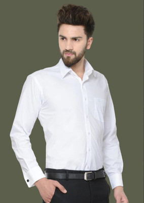 VARANI CREATION Men Solid Formal White Shirt
