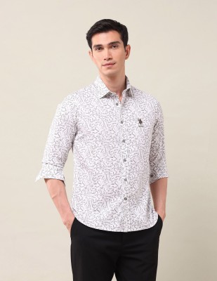 U.S. POLO ASSN. Men Solid Casual Grey Shirt