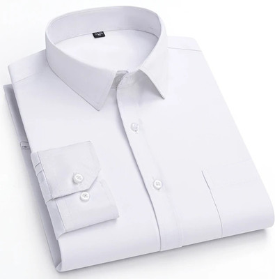 Filohevis Men Solid Formal White Shirt