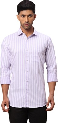 PARK AVENUE Men Striped Casual Pink Shirt