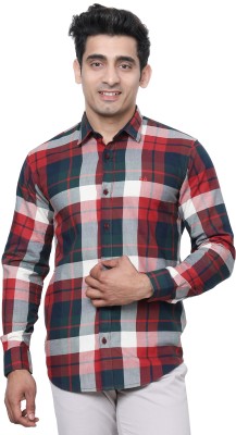 white apple jns Men Checkered Casual Red, Dark Blue, White Shirt