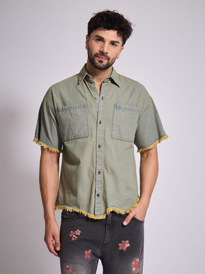 FUGAZEE Men Solid Casual Grey Shirt