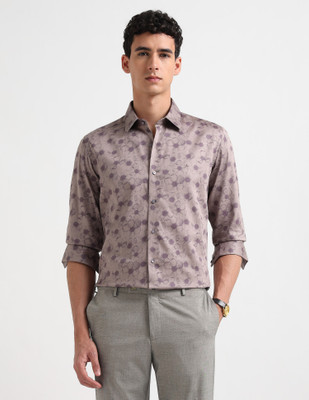 Arrow Newyork Men Floral Print Formal Brown Shirt