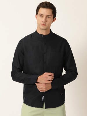 PROVOGUE Men Solid Casual Black Shirt