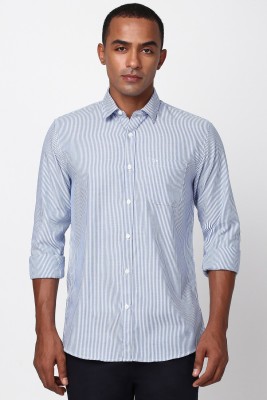 PETER ENGLAND Men Striped Casual Blue Shirt