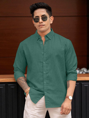 Yanthi Store Men Solid Casual Green Shirt
