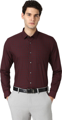 LOUIS PHILIPPE Men Checkered Casual Maroon Shirt