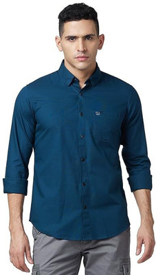 Stellalifestyle Men Solid Casual Blue Shirt