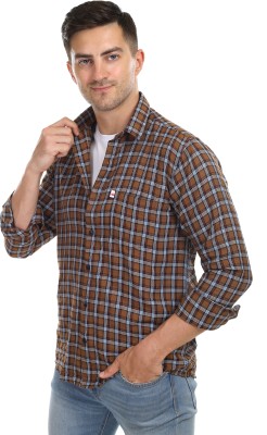 Marc Laurent Men Checkered Casual Brown, Black, White Shirt