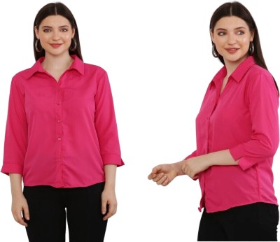 RNRCOLLECTION Women Solid Casual Pink Shirt(Pack of 2)