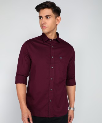 Arrow Sport Men Solid Casual Maroon Shirt