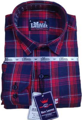 Marc Laurent Men Checkered Casual Red Shirt