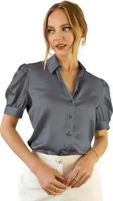 Hityyani Women Self Design Formal White Shirt
