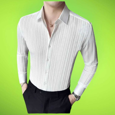 SHIVAY TRENDS Men Self Design Casual White Shirt