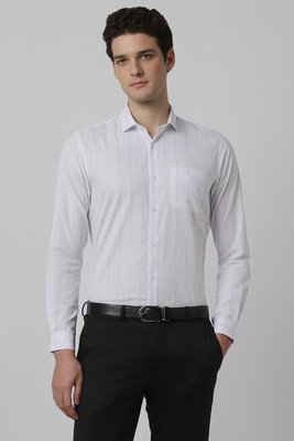 PETER ENGLAND Men Striped Formal White Shirt