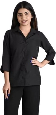 RAHUL TRADERS Women Solid Casual Black Shirt