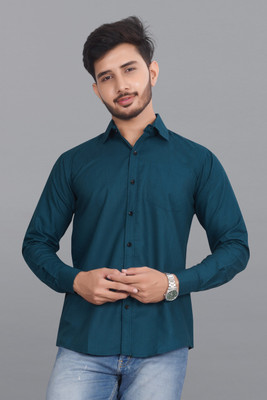 Road Rider Men Solid Formal Light Green Shirt