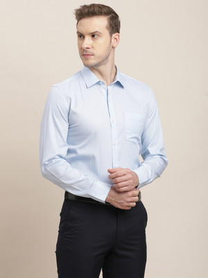 TURTLE Men Solid Formal Light Blue Shirt