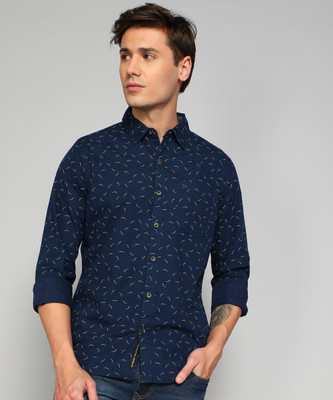 WROGN Men Printed Casual Blue Shirt