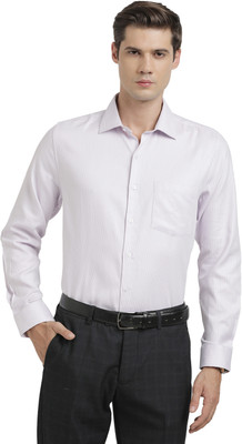 TURTLE Men Self Design Formal Purple Shirt