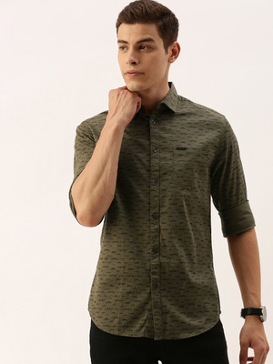 The Indian Garage Co. Men Graphic Print Casual Green Shirt