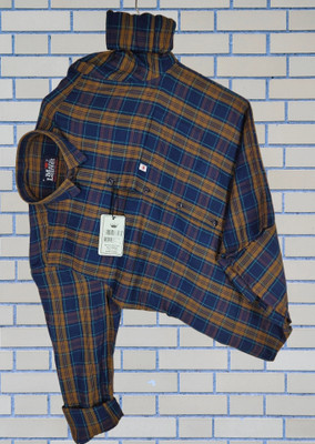 Arthz Fashion Trend Men Checkered Casual Dark Blue, Yellow Shirt