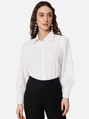 ALL WAYS YOU Women Solid Casual White Shirt