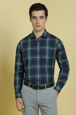 Allen Solly Men Checkered Formal Blue Shirt