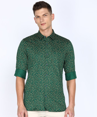 PETER ENGLAND Men Floral Print Casual Green Shirt
