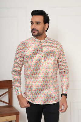 KRISHTA CLOTHING Men Printed Casual Pink Shirt