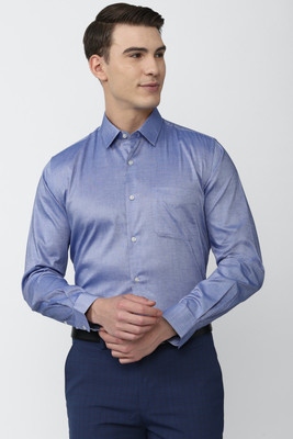 PETER ENGLAND Men Self Design Formal Blue Shirt