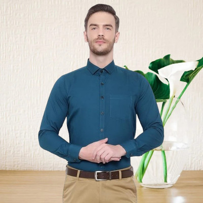 ALVIN ENTERPRISE Men Solid Casual Blue Shirt