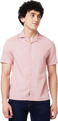 Spykar Men Solid Casual Pink Shirt