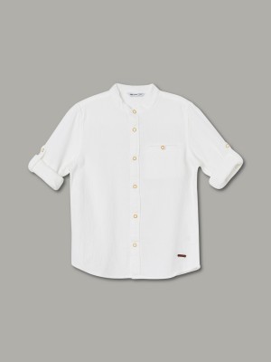 Fame Forever by Lifestyle Boys Solid Casual White Shirt