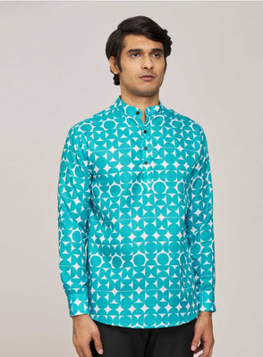 Vilantra Fashion Men Printed Casual Light Blue Shirt