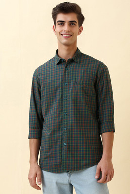 Allen Solly Men Checkered Casual Blue Shirt