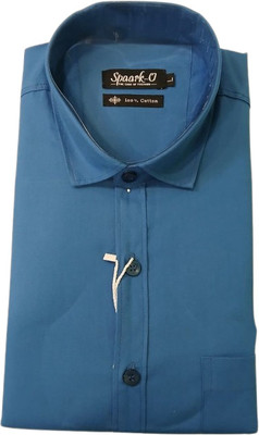 Spaark Men Solid Formal Blue Shirt