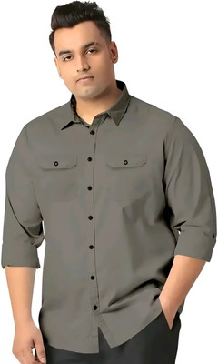 JILANI TRADERS Men Solid Party Grey Shirt