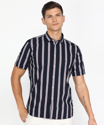 PARX Men Striped Casual Red Shirt