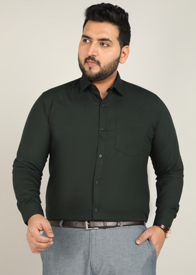 METRONAUT PLUS Men Solid Formal Dark Green Shirt