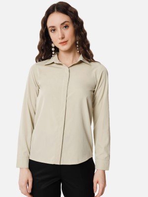 OTIRA Women Solid Casual Beige Shirt