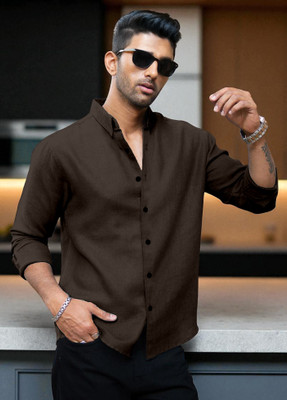 Yanthi Trend Men Self Design Casual Purple Shirt