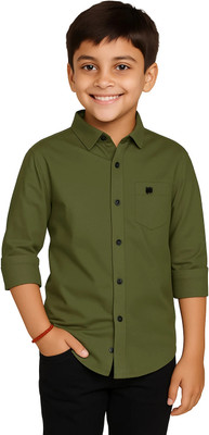 jabak creation Boys Solid Casual Green Shirt