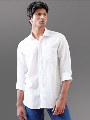 Indiqlo Men Solid Casual White Shirt