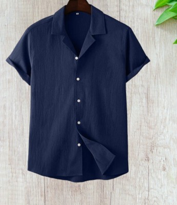 SATADHAR ENTERPRISE Men Solid Casual Blue Shirt