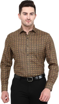 Greenfibre Men Printed Formal Brown Shirt