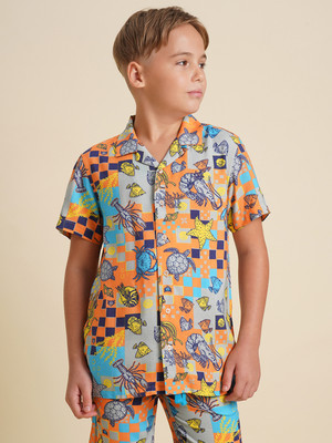 Jack & Jones Junior Boys Printed Casual Multicolor Shirt