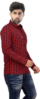 Arthz Fab Trends Men Solid Casual Red, Dark Blue Shirt