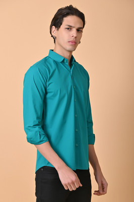 Lee Cross Men Solid Casual Green Shirt
