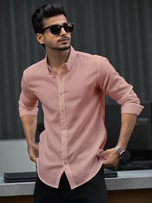 Yanthhi Men Solid Casual Beige Shirt